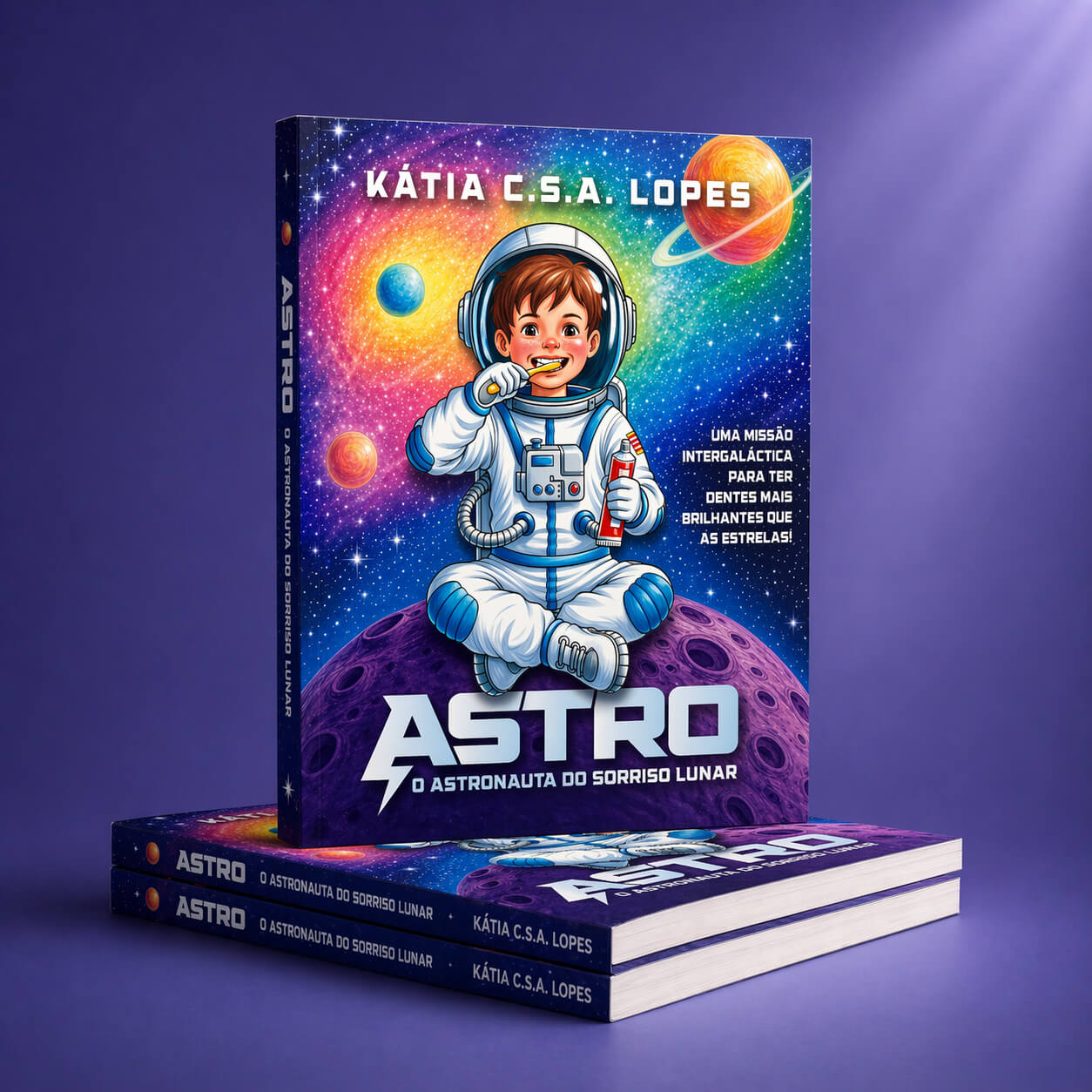 Capa do livro Astro, o Astronauta do Sorriso Lunar